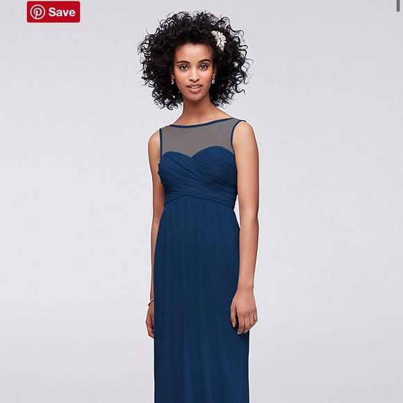 DB Long mesh dress w/ illusion neckline - Picture 3 of 4